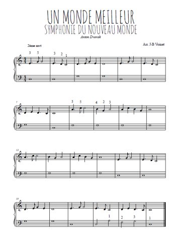 Téléchargez l'arrangement pour piano de la partition de Un monde meilleur en PDF, niveau facile